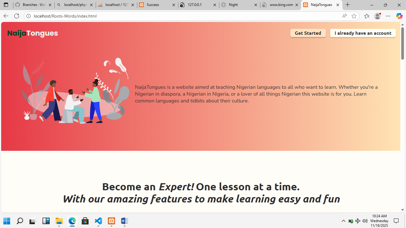 Landing Page for NaijaTongues